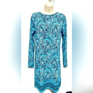 Michael Kors dress baby blue black paisley
